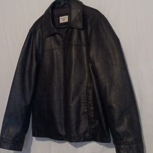 Dockers Large Dark Brown Faux leather jacket w/brown nylon lining.